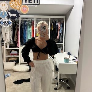 Black crop top - size: S